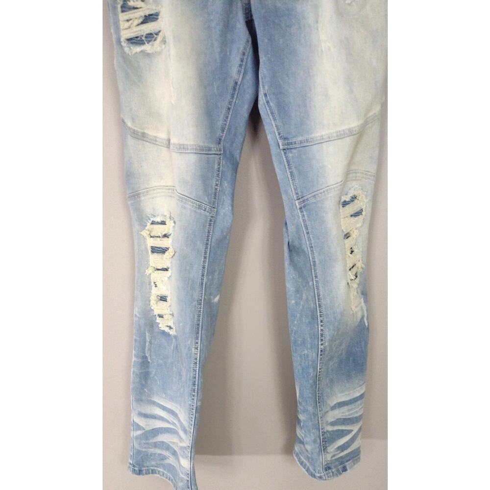Vintage Y2K Denim Jeans Christian Carera  40 x 32 Distressed Light Wash - Picture 5 of 16